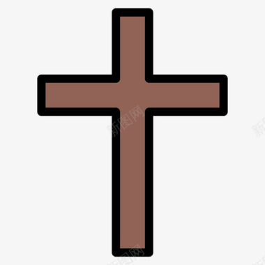 十字架圣诞266线形颜色图标图标
