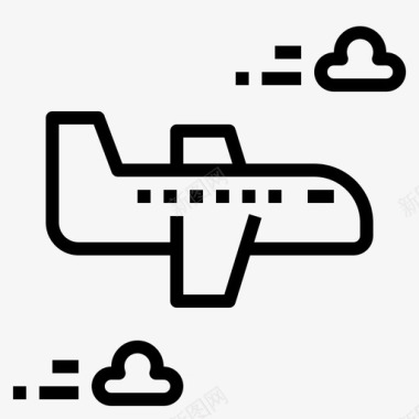 飞机物流和交付10直线图标图标