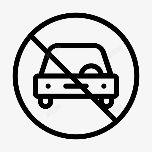 禁止停车车辆物流线标志图标svg_新图网 https://ixintu.com 物流线标志 禁止停车 车辆