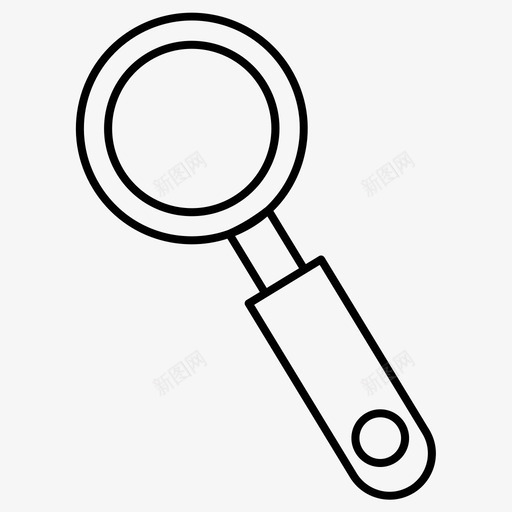 搜索玻璃放大镜图标svg_新图网 https://ixintu.com 常规 搜索 放大镜 玻璃 线条 艺术设计