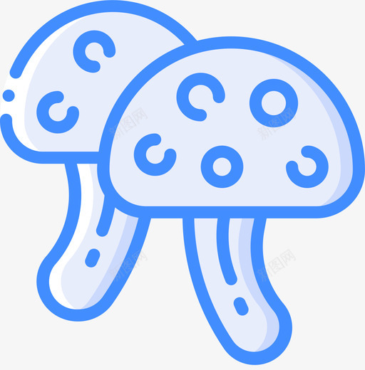 蘑菇嬉皮士时代蓝色图标svg_新图网 https://ixintu.com 嬉皮士时代 蓝色 蘑菇