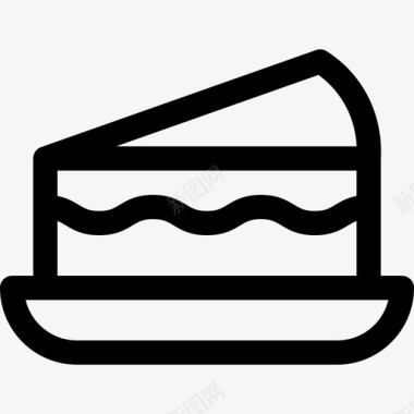 芝士蛋糕甜点和糖果4份线性图标图标