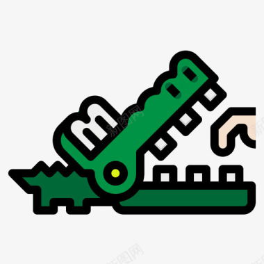 鳄鱼儿童玩具1线性颜色图标图标