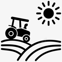 轮式拖拉机农业耕作农田耕作图标高清图片