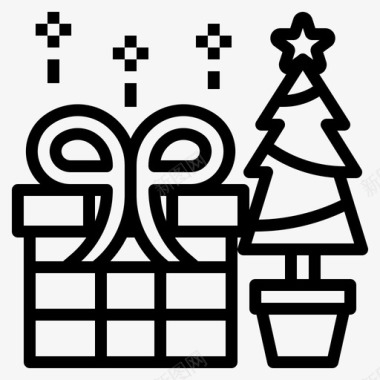 圣诞节庆祝37直系图标图标