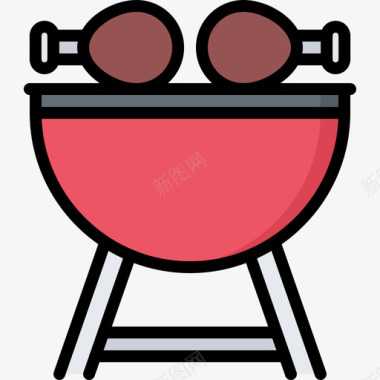 鸡肉烧烤27彩色图标图标