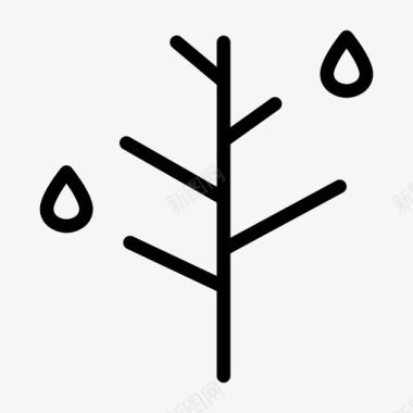 雨水干旱树木图标图标