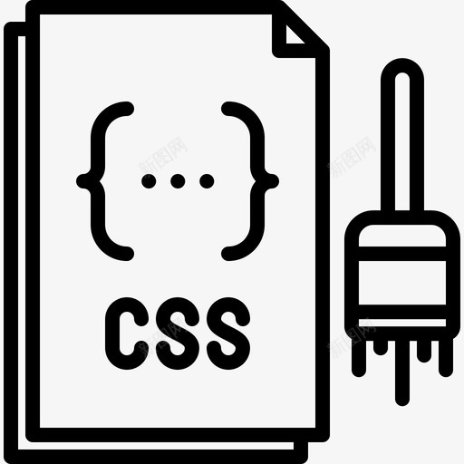 Css开发人员5线性图标svg_新图网 https://ixintu.com Css 人员 开发 线性