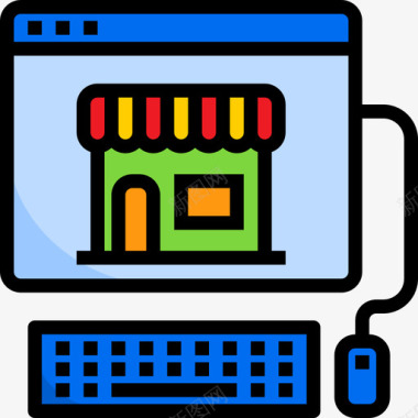 网上购物电子商务112线性颜色图标图标