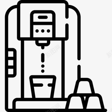 咖啡机技术100线性图标图标