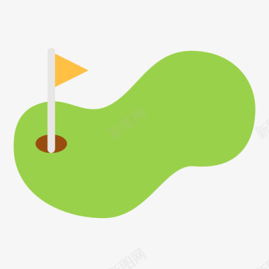 高尔夫球场高尔夫48平坦图标图标