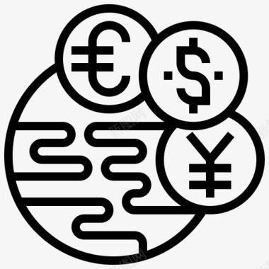 货币经济外国图标图标