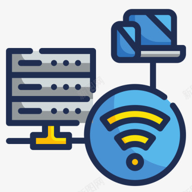 无线大数据82线性彩色图标图标