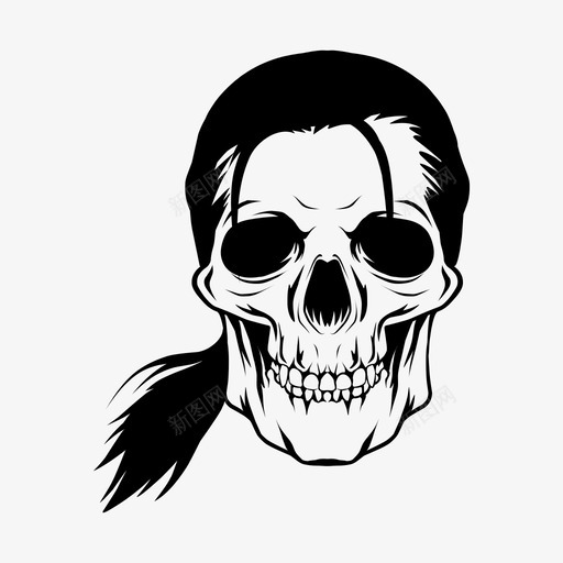 骷髅头酷死亡图标svg_新图网 https://ixintu.com 万圣节 发型 死亡 酷 骷髅头 骷髅头发型