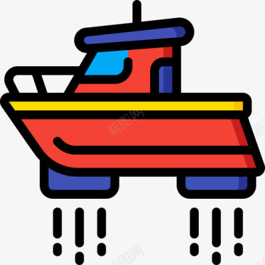 船未来运输1线性颜色图标图标