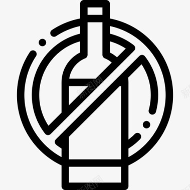 禁止饮酒99号机场直线型图标图标