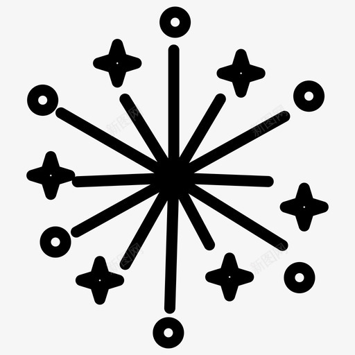 焰火庆祝装饰图标svg_新图网 https://ixintu.com 圣诞 庆祝 焰火 粗线条 装饰