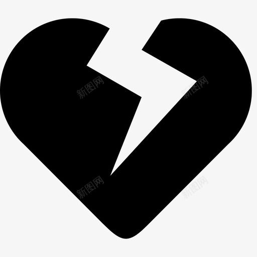 破碎的心爱爱的心图标svg_新图网 https://ixintu.com 填充图标 爱 爱的心 破碎的心