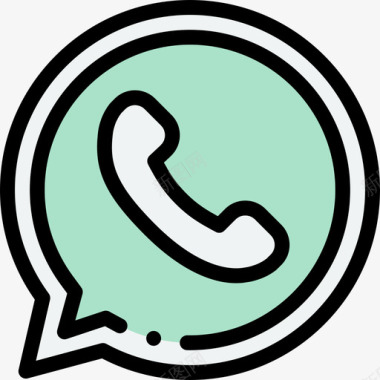 Whatsapp社交媒体125线性颜色图标图标