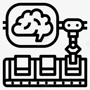 制造人工智能人工工厂图标图标