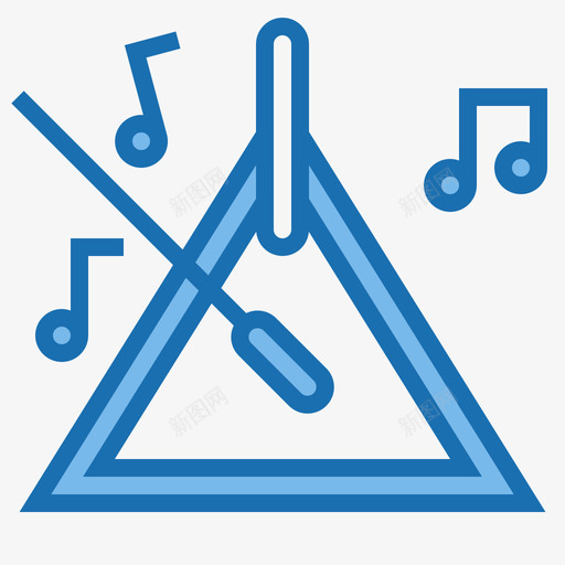 三角形音乐85蓝色图标svg_新图网 https://ixintu.com 三角形 蓝色 音乐85