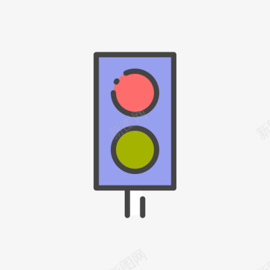 红绿灯列车和铁路2线颜色图标图标