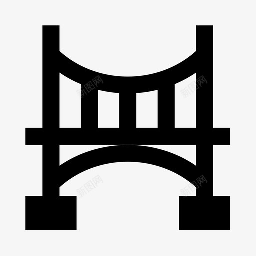 桥梁施工穿越图标svg_新图网 https://ixintu.com 实心 建筑物 施工 桥梁 河流 穿越