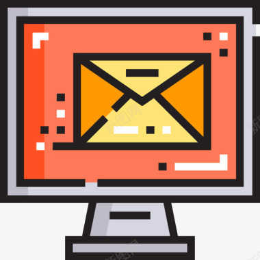 电子邮件数字服务9线性颜色图标图标