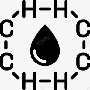 分子结构油气6填充图标图标