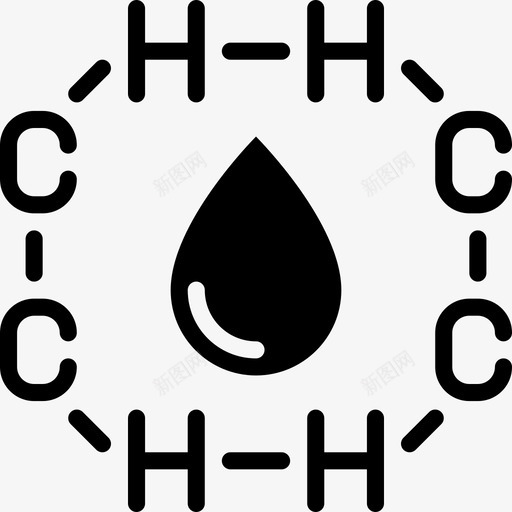 分子结构油气6填充图标svg_新图网 https://ixintu.com 分子结构 填充 油气