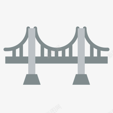 桥建筑72平坦图标图标