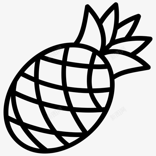 菠萝食物水果图标svg_新图网 https://ixintu.com 健康水果 夏威夷符号线图标 水果 热带水果 菠萝 食物
