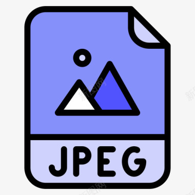 Jpeg文件扩展名线性颜色图标图标