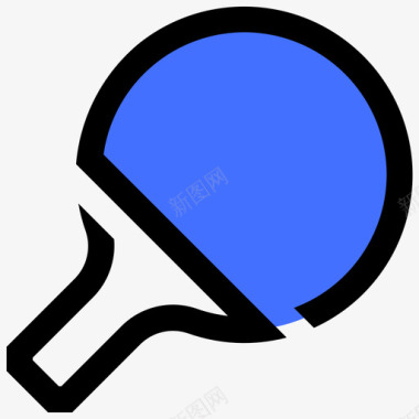 乒乓球运动187蓝色图标图标