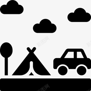 露营公路旅行8加油图标图标