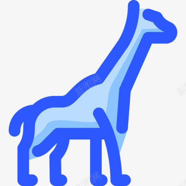 长颈鹿野生动物8蓝色图标图标