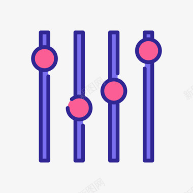 均衡器摇滚乐13线性颜色图标图标
