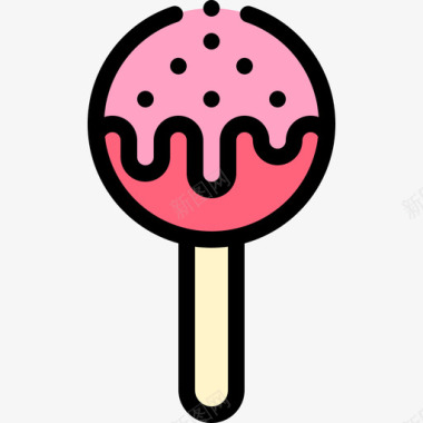 蛋糕波普甜点和糖果6线性颜色图标图标