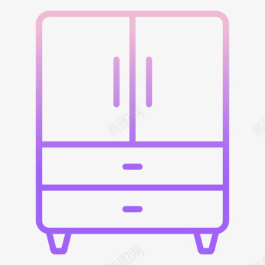 衣柜家具装饰2轮廓渐变图标图标