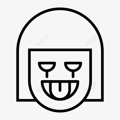 哭泣表情女孩图标svg_新图网 https://ixintu.com 1行 哭泣 女孩 舌头 表情