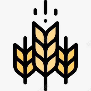 小麦啤酒49线性颜色图标图标