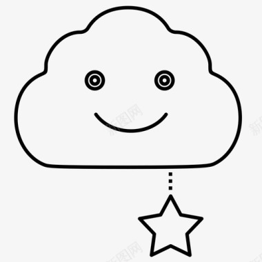 云与星性格脸图标图标