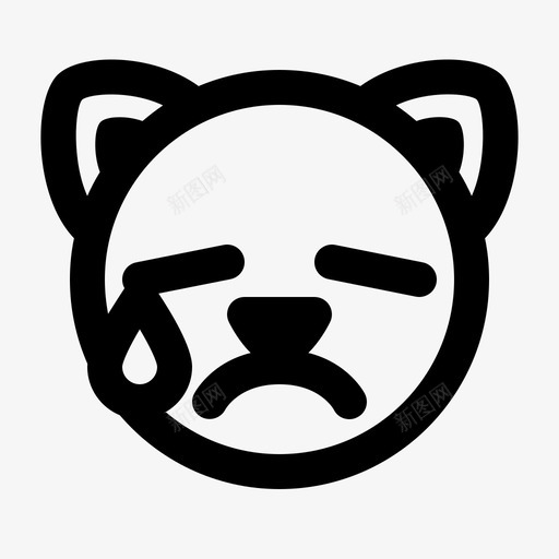 猫表情符号眼泪动物可爱图标svg_新图网 https://ixintu.com 动物 可爱 猫表情符号眼泪 表情符号