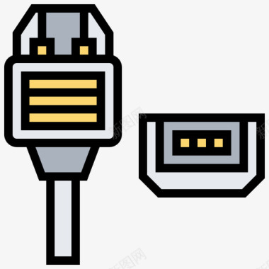 端口连接器类型线颜色图标图标