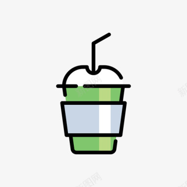 奶昔饮料20线性颜色图标图标