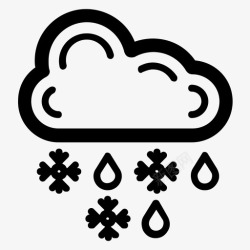季节气UIPSD图片雪和雨冻雨下雨天气图标高清图片
