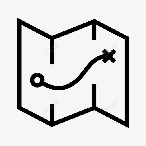 地图路径方向位置图标svg_新图网 https://ixintu.com 位置 地图路径 基本图标 导航 方向