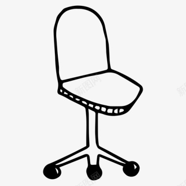 电脑椅家具素描图标图标