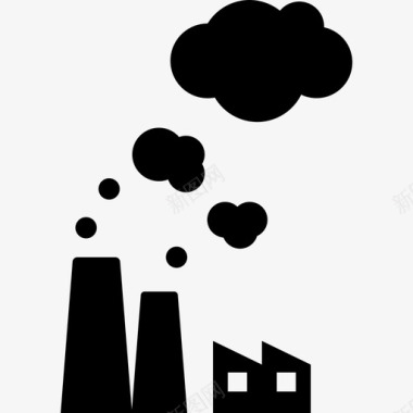 污染工厂全球变暖图标图标