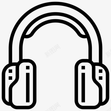 耳机音乐和多媒体8线性图标图标